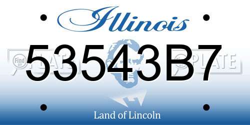 53543B7 Illinois License Plate