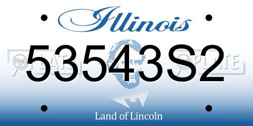 53543S2 Illinois License Plate
