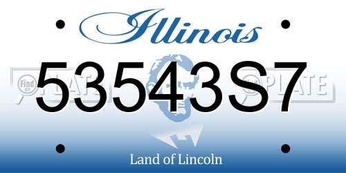 53543S7 Illinois License Plate