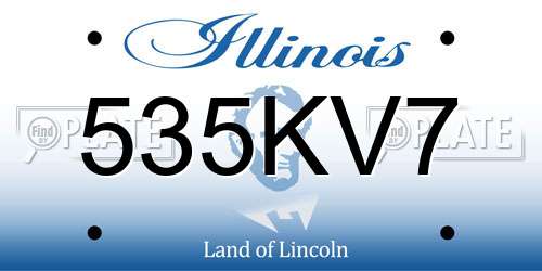 535KV7 Illinois License Plate