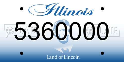 5360000 Illinois License Plate