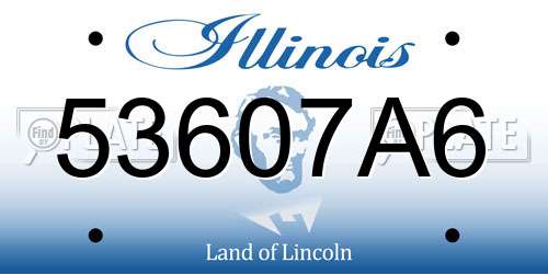 53607A6 Illinois License Plate