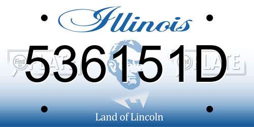 536151D Illinois License Plate