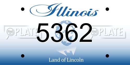 5362 Illinois License Plate