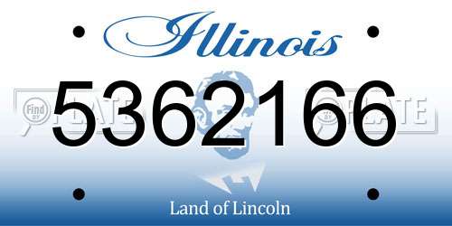5362166 Illinois License Plate