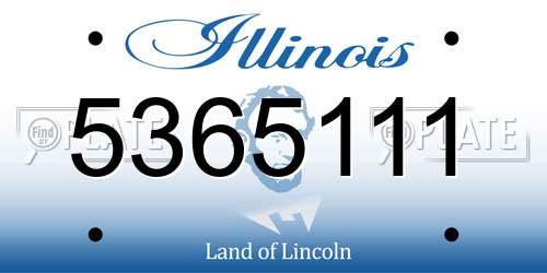 5365111 Illinois License Plate