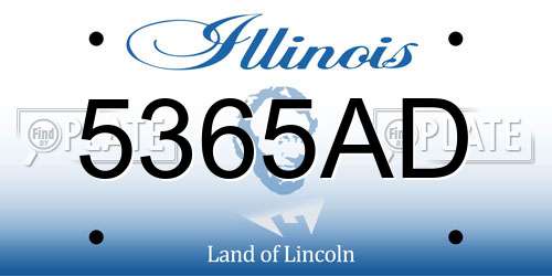 5365AD Illinois License Plate