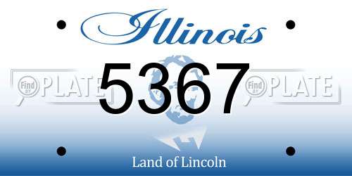 5367 Illinois License Plate