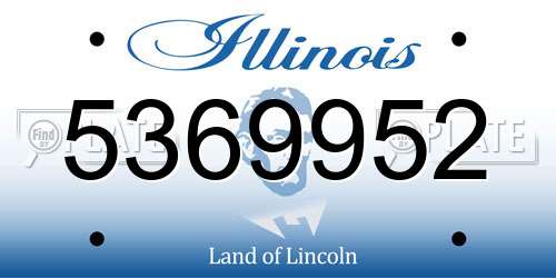 5369952 Illinois License Plate