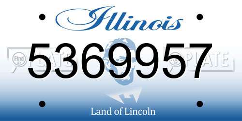5369957 Illinois License Plate
