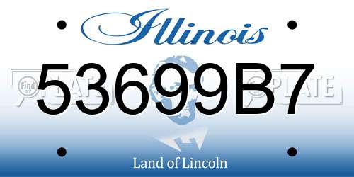 53699B7 Illinois License Plate