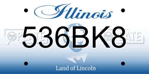 536BK8 Illinois License Plate