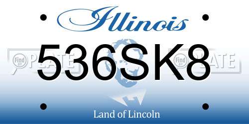 536SK8 Illinois License Plate