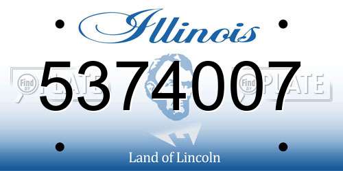 5374007 Illinois License Plate