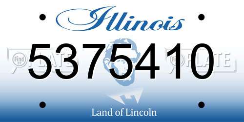5375410 Illinois License Plate