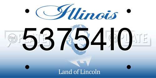 53754I0 Illinois License Plate
