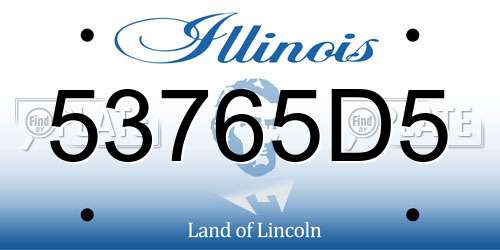 53765D5 Illinois License Plate