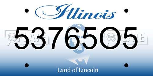 53765O5 Illinois License Plate