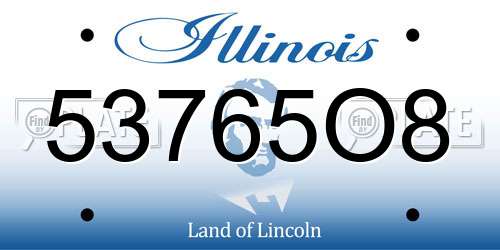 53765O8 Illinois License Plate