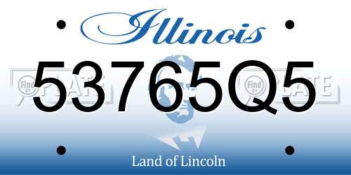 53765Q5 Illinois License Plate