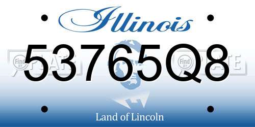 53765Q8 Illinois License Plate