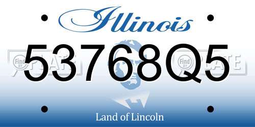 53768Q5 Illinois License Plate