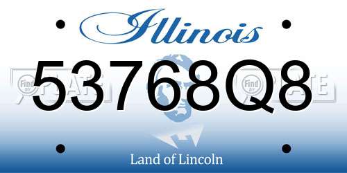 53768Q8 Illinois License Plate