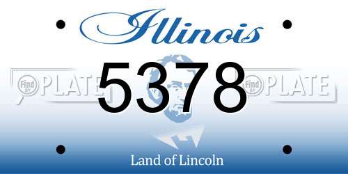5378 Illinois License Plate