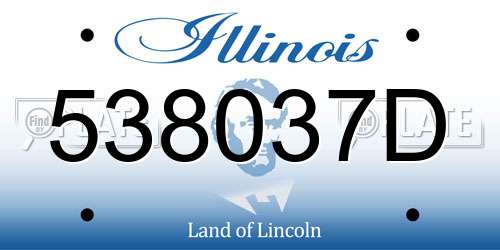 538037D Illinois License Plate