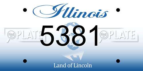 5381 Illinois License Plate