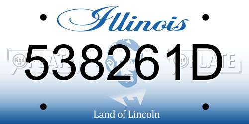 538261D Illinois License Plate