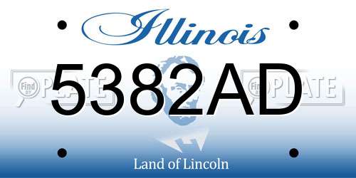 5382AD Illinois License Plate