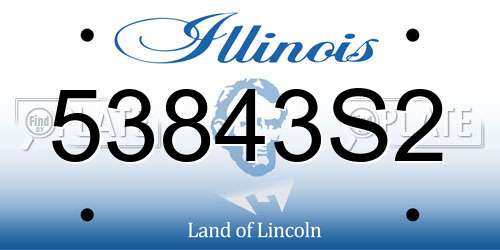 53843S2 Illinois License Plate