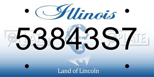 53843S7 Illinois License Plate