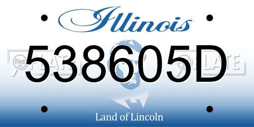 538605D Illinois License Plate