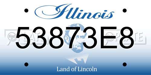 53873E8 Illinois License Plate