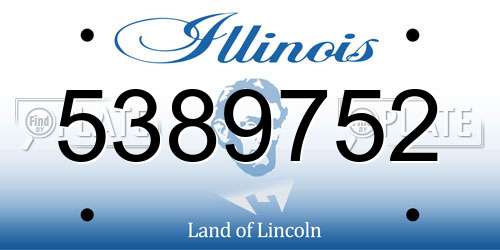 5389752 Illinois License Plate
