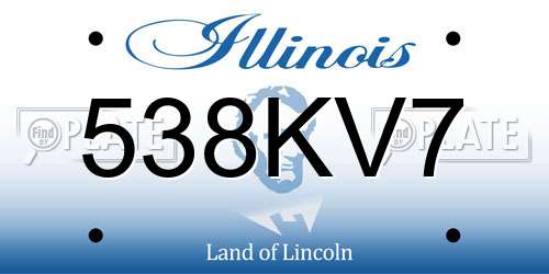 538KV7 Illinois License Plate