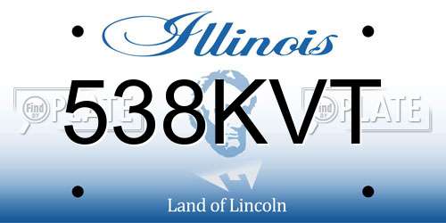 538KVT Illinois License Plate