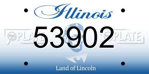 53902 Illinois License Plate