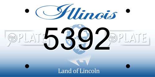 5392 Illinois License Plate
