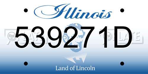 539271D Illinois License Plate