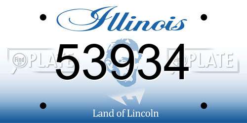53934 Illinois License Plate
