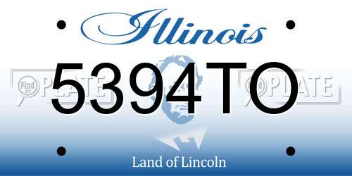 5394TO Illinois License Plate