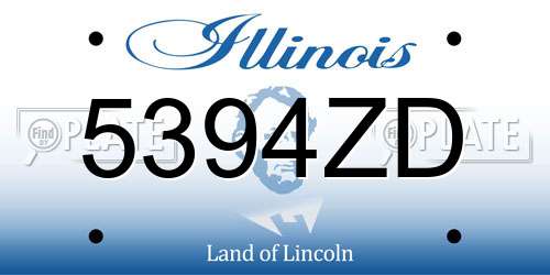 5394ZD Illinois License Plate