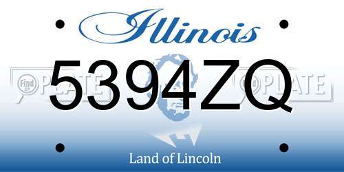 5394ZQ Illinois License Plate
