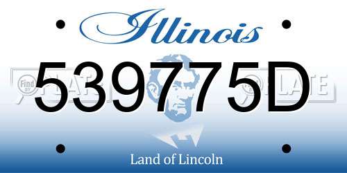 539775D Illinois License Plate
