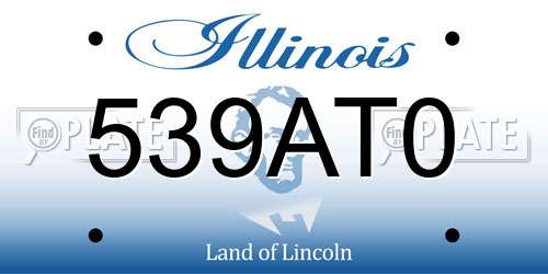 539AT0 Illinois License Plate
