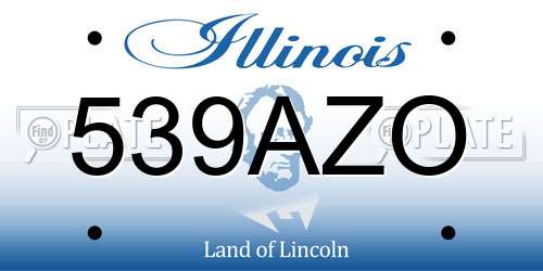 539AZO Illinois License Plate