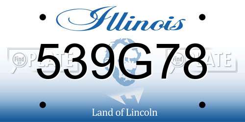 539G78 Illinois License Plate